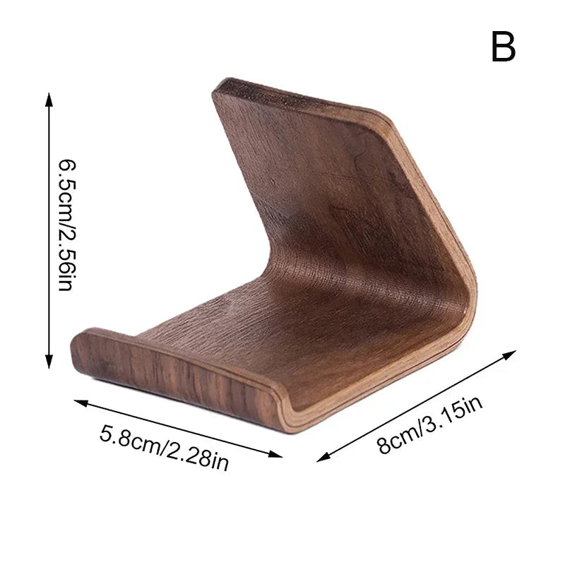 Cell Phone Stand for Desk - Portable Wood Phone Holder for Bed Compatible with Iphone 16 15 14 13 Pro Max 12 11 Ipad Mini, Smartphone, Wooden Office Aesthetic Desk Accessories