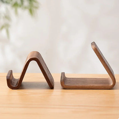 Cell Phone Stand for Desk - Portable Wood Phone Holder for Bed Compatible with Iphone 16 15 14 13 Pro Max 12 11 Ipad Mini, Smartphone, Wooden Office Aesthetic Desk Accessories